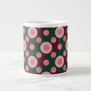 Café Gigante Taza Jumbo con Patrón de Lunares Retro en Negrita
