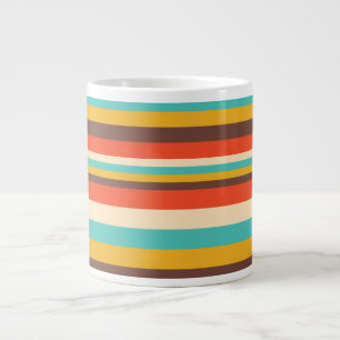 Café Gigante Taza Jumbo con Patrón Retro de Multirayas