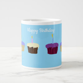 Café Gigante Taza Jumbo Cupcakes De Cumpleaños