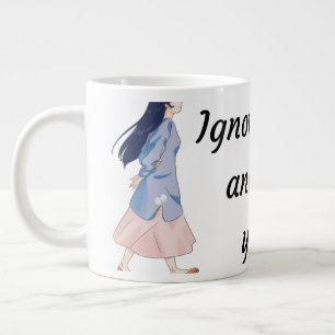 Café Gigante Taza Jumbo de Anime Motivacional 'Ignora el Mundo'