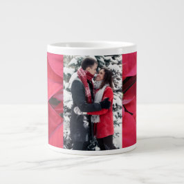Café Gigante Taza Jumbo de Flor de Nochebuena para Pareja Feliz