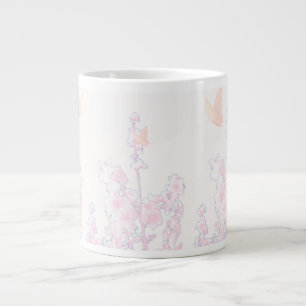 Café Gigante Taza Jumbo de Floral Suave y Mariposa en Pastel