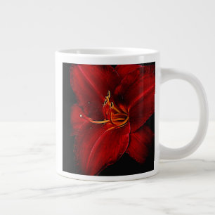 Café Gigante Taza Jumbo de Lirio de Tigre Rojo Oscuro