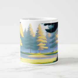 Café Gigante Taza Jumbo de Paisaje 'Refugio de Bosque Pacífico'