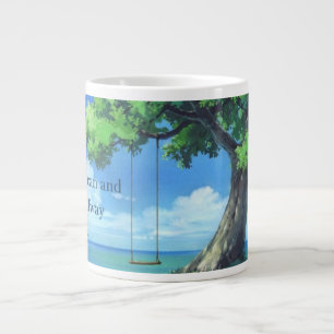 Café Gigante Taza Jumbo de Paisaje 'Sereno Columpio Costero'