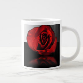 Café Gigante Taza Jumbo de Reflexión de Rosa Roja