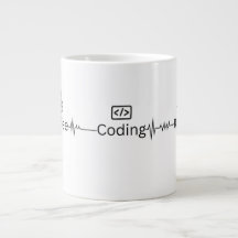 Taza Jumbo 'Latido de Codificación' para Programad