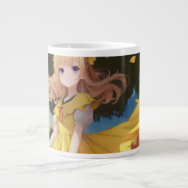 Café Gigante Taza Jumbo Retrato de Chica Anime Etéreo