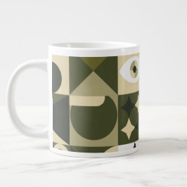 Café Gigante Taza Mosaico Abstracto Geométrico de Oliva y Salvi