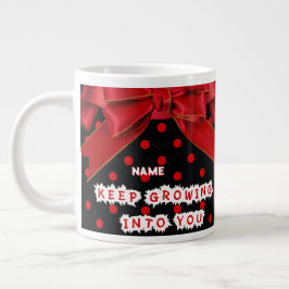 Café Gigante Taza Motivacional Personalizada de Lunares Rojos