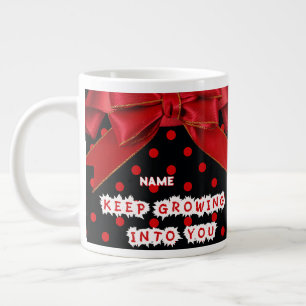 Café Gigante Taza Motivacional Personalizada de Lunares Rojos 