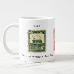 Café Gigante Taza Palestina Libre   Sellos de Palestina Históri