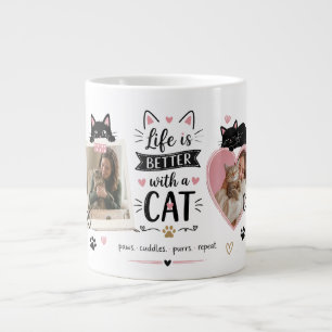 Café Gigante Taza para amantes de gatos con fotos personalizada