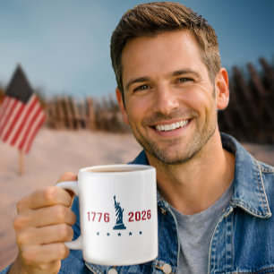 Café Gigante Taza Patriótica Jumbo USA 250 Aniversario de Liber