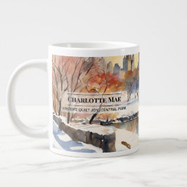 Café Gigante Taza personalizada con escena de nieve en Central 