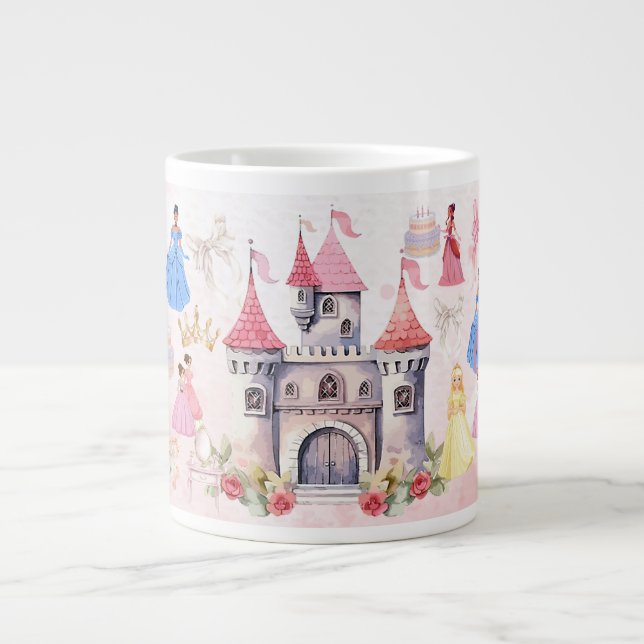 Café Gigante Taza personalizada de cumpleaños princesa, (Frente)