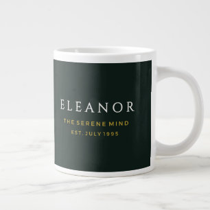 Café Gigante Taza personalizada de flores de nacimiento de oro