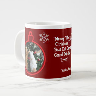 Café Gigante Taza Personalizada de Gatos en Árbol de Navidad