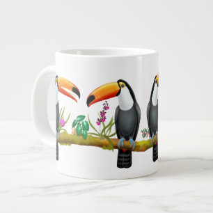 Café Gigante Taza tropical del jumbo de los pájaros de Toucan