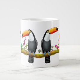 Café Gigante Taza tropical del jumbo de los pájaros de Toucan