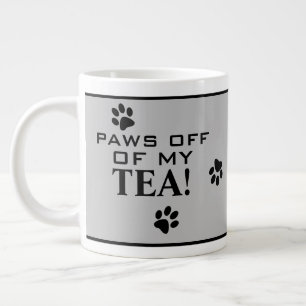 Café Gigante Tipografía de pata de perro Taza gris negra divert