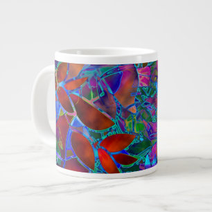 Café Gigante Vitral abstracto floral de la taza