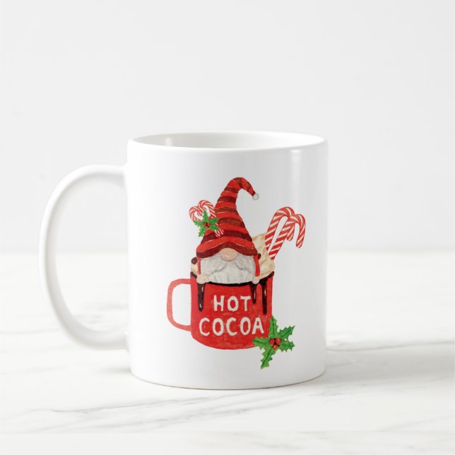 Café Gnome navidad en taza de chocolate caliente  (Izquierda)