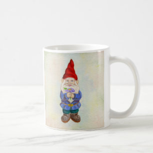 Café Gnomo del jardín con la taza de la flor