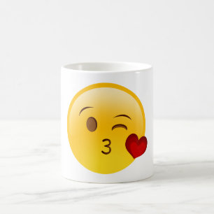 Café Golpear una taza de emoji de beso