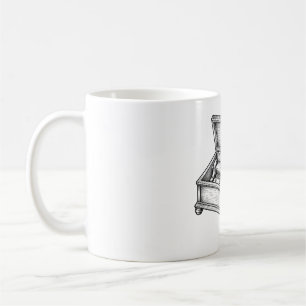 Café Grabado de caja de música victoriana Taza antigua 