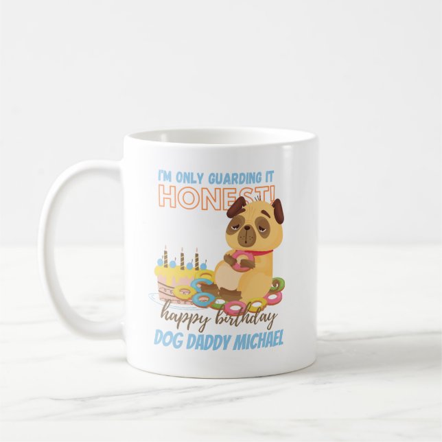 Café Graciosa taza de cumpleaños para papá de PUG DOG (Izquierda)