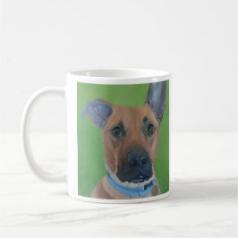 Café Gran taza mezclada del retrato del perro de la