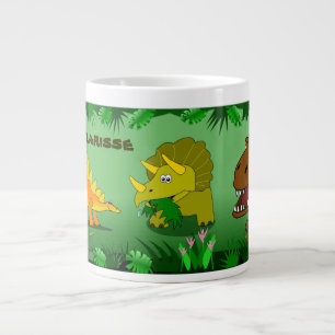 Café Grande Dinosaurios en la taza enorme conocida de encargo