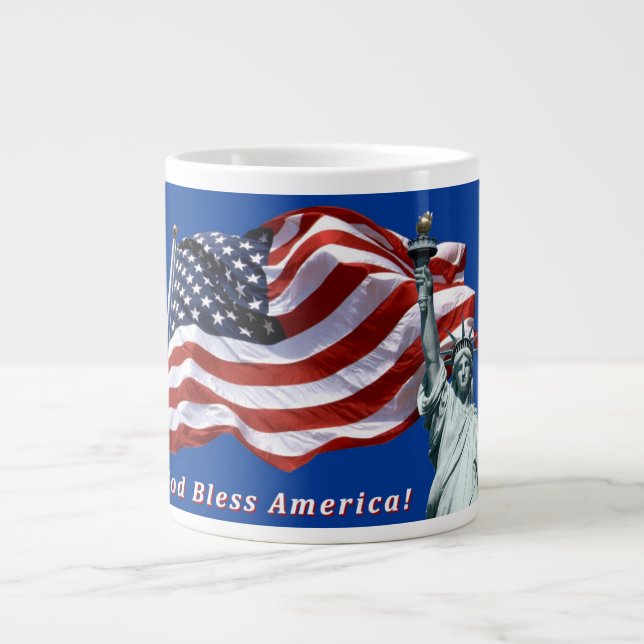 Café Grande Dios bendice la taza de América (Frente)