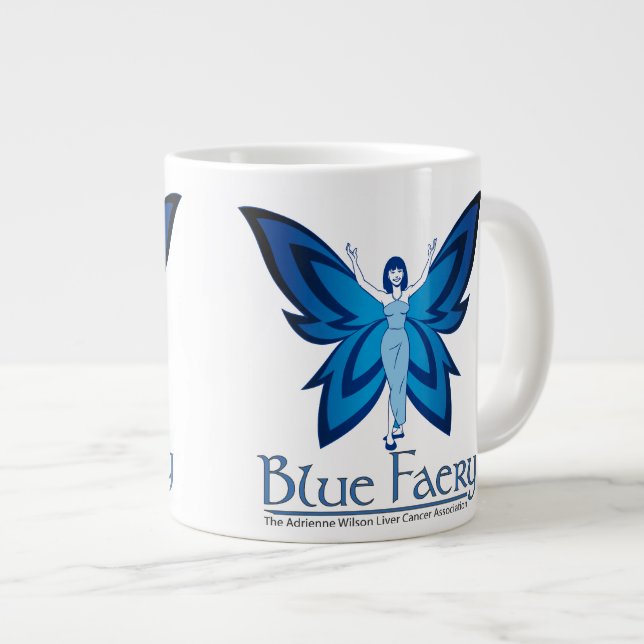 Café Grande Faery azul taza del jumbo de 20 onzas (Derecha)