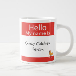 Café Grande Hola mi nombre es persona loca del pollo - taza de