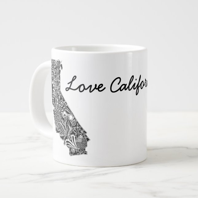 Café Grande "La taza enorme de California del amor" (Izquierda)