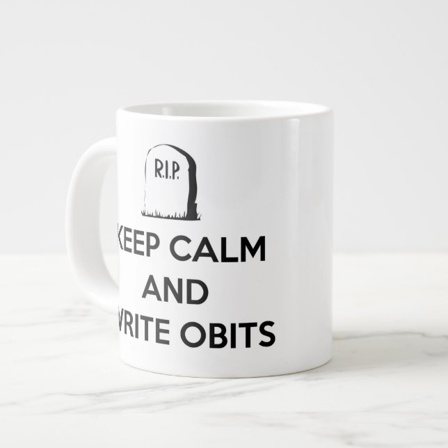 Café Grande Mantenga tranquilo y escriba la taza de Obits (Izquierda)