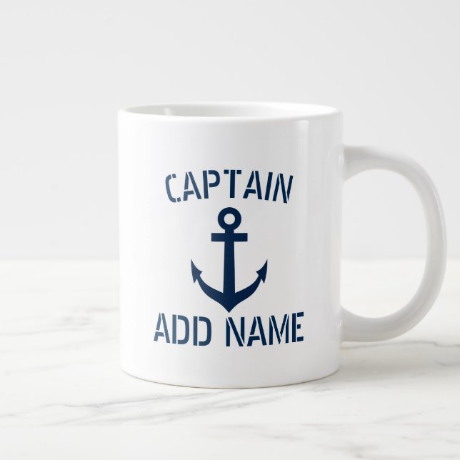 Café Grande Nombre de encargo del capitán del barco y taza (Derecha)
