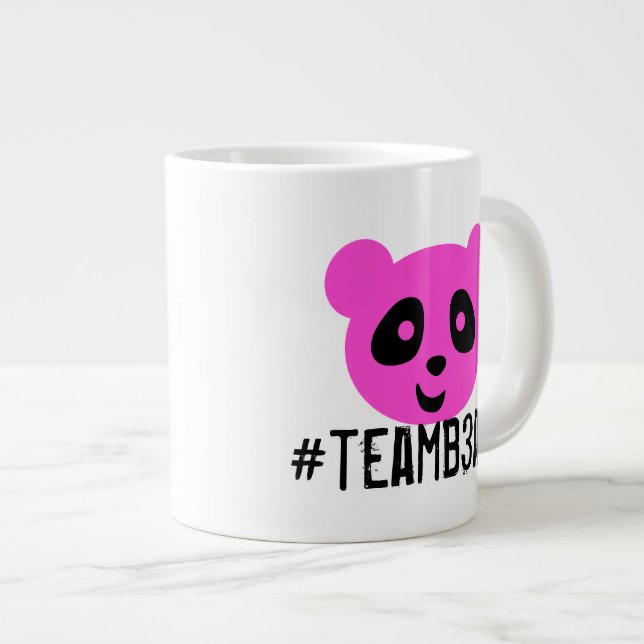 Café Grande Rosa y azul de la taza de #teamb3ar (Derecha)