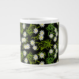 Café Grande Taza alpina del jumbo de las flores de Edelweiss