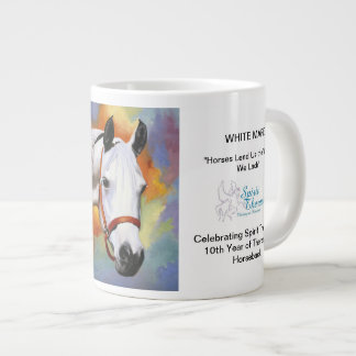 Café Grande Taza conmemorativa de la yegua blanca