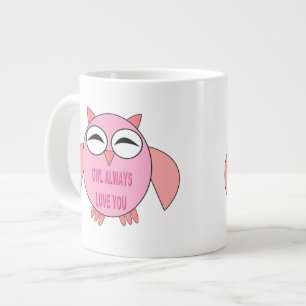 Café Grande Taza de búho de mensaje de amor lindo