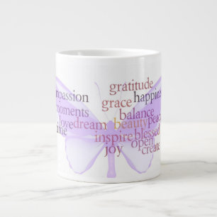 Café Grande Taza de la mariposa de Graitude