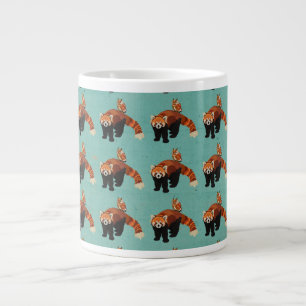 Café Grande Taza de la panda roja y del búho