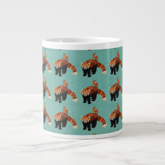 Café Grande Taza de la panda roja y del búho