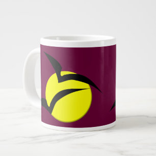 Café Grande Taza de Luna Llena y Murciélagos