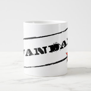Café Grande Taza de VANDAL★ (texto blanco y estrella roja)