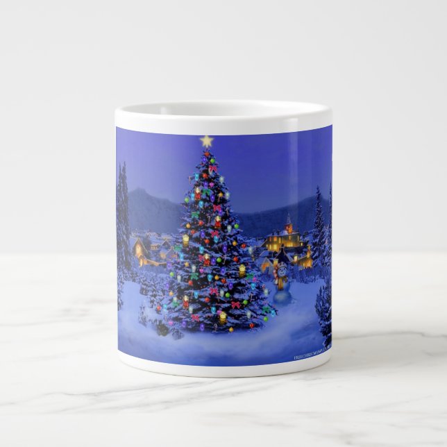 Café Grande Taza del árbol de navidad (Frente)