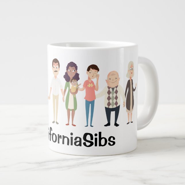 Café Grande Taza del jumbo de CaliforniaSibs (Derecha)
